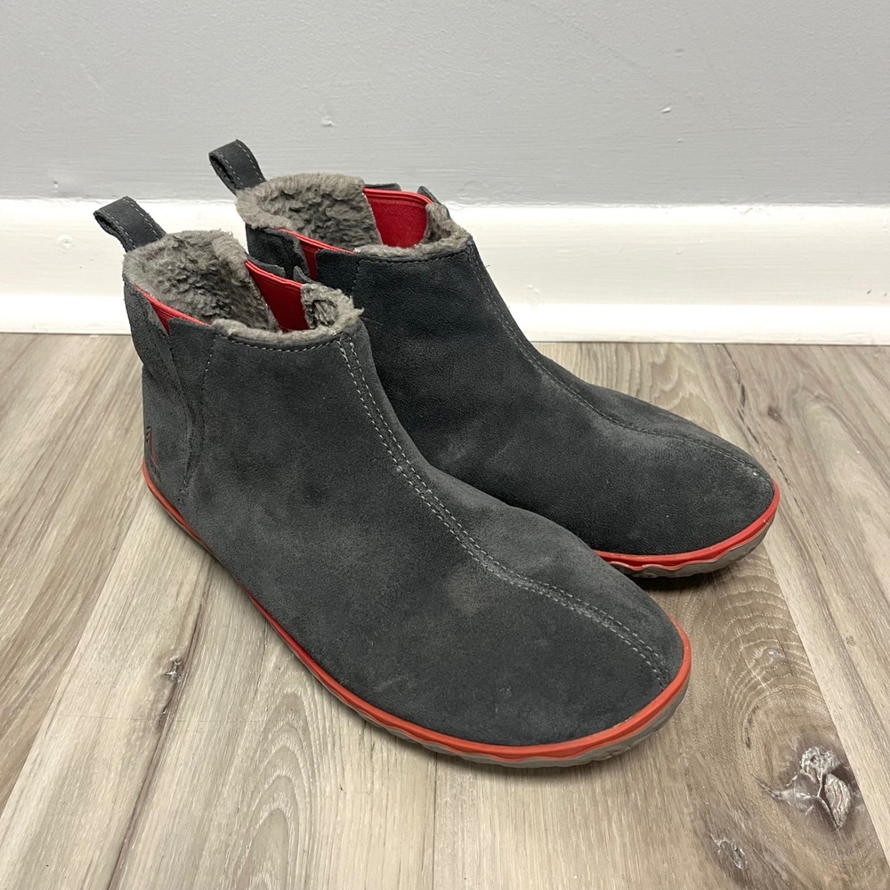 LL Bean Slippers Women's 10 Mountain Grey Suede Faux Fur Lined‎ Ankle Booties